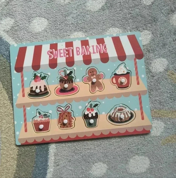 Sweet Baking Preschool Wooden Children's Puzzle Christmas Holiday Ankyo - Picture 1 of 6